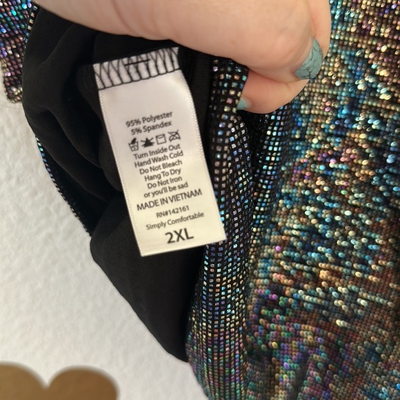 Lularoe Cassie skirt size 2x metallic holographic - Picture 4 of 5